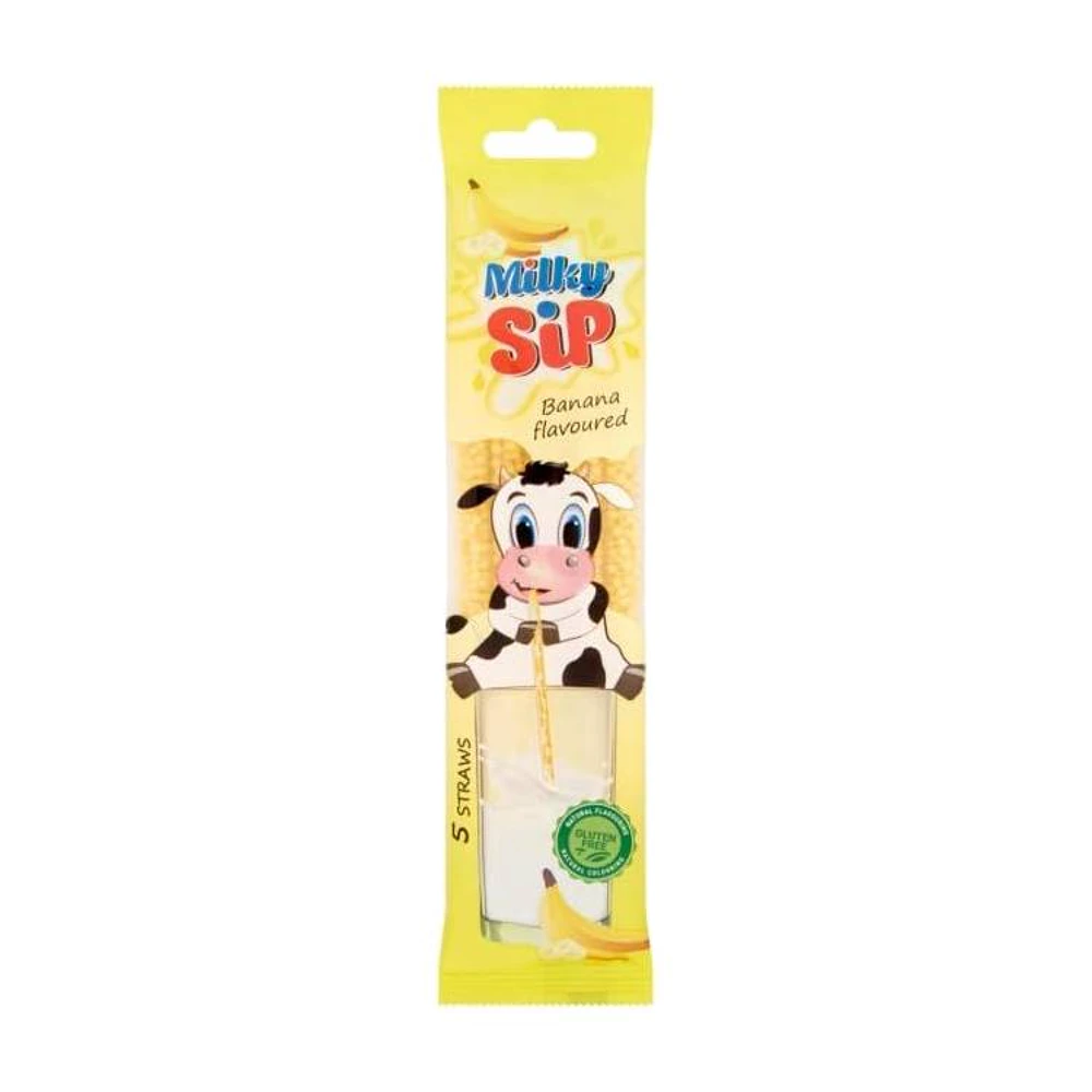 Banános Szívószál Milky Sip banános tejízesítő szívószál - gluténmentes ízesített szívószál gyerekeknek