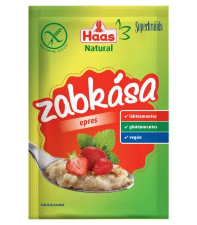 Haas Natural epres zabkása - gluténmentes laktózmentes és vegán instant reggeli