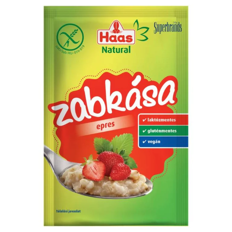 Haas Natural epres zabkása - gluténmentes laktózmentes és vegán instant reggeli