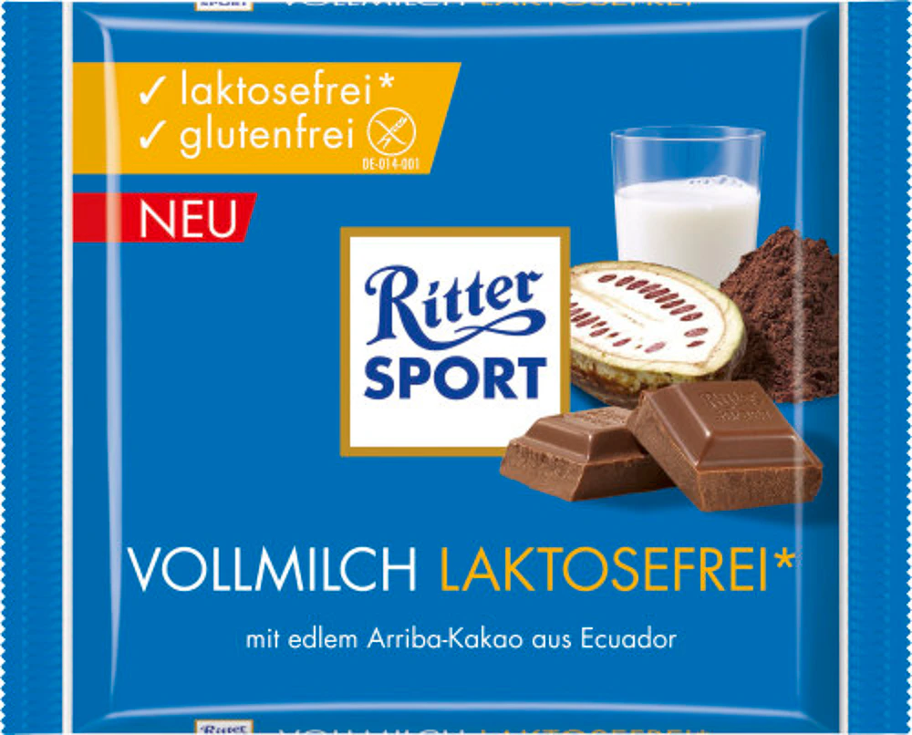 Ritter Sport Ritter Sport gluténmentes és laktózmentes tejcsokoládé - prémium mentes csoki