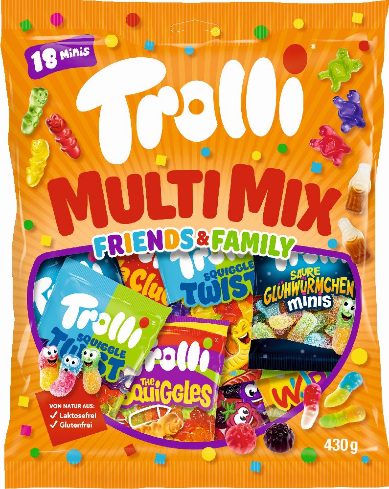 Multi Mix Trolli Multi Mix gluténmentes és laktózmentes gumicukor válogatás - Wells' Food